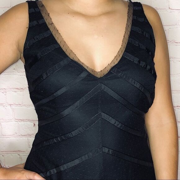 BCBGMAXAZRIA Black Lace and Tulle Dress - Picture 3 of 5